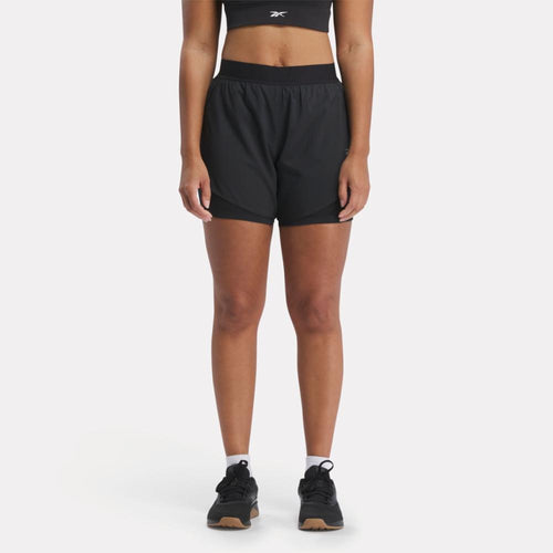 Reebok Apparel Women Running Two-in-One Shorts NGHBLK