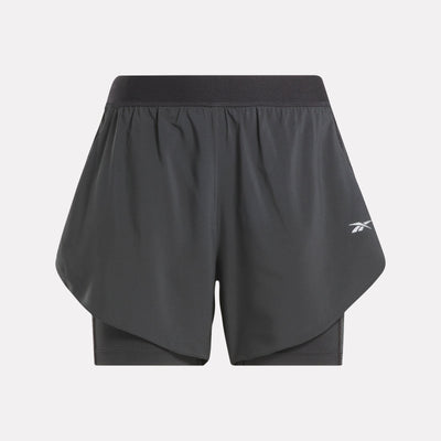 Reebok Apparel Women Running Two-in-One Shorts NGHBLK