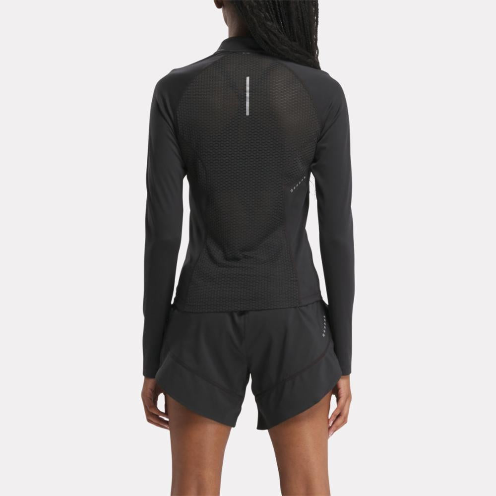 Reebok Apparel Women Running Quarter-Zip NGHBLK