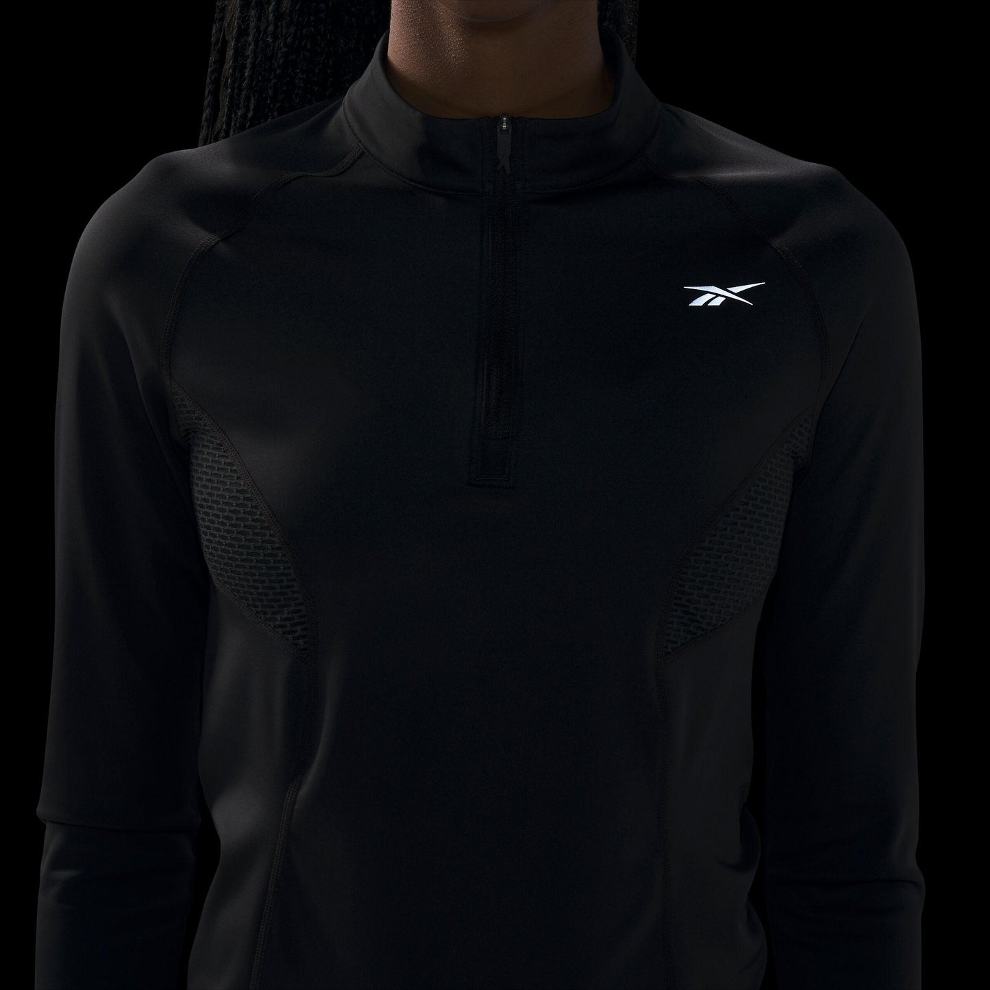 Reebok Apparel Women Running Quarter-Zip NGHBLK