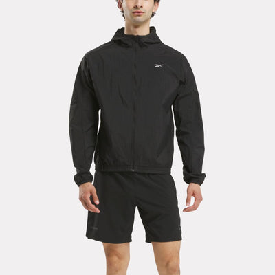 Reebok Apparel Men Running Woven Wind Jacket BLACK