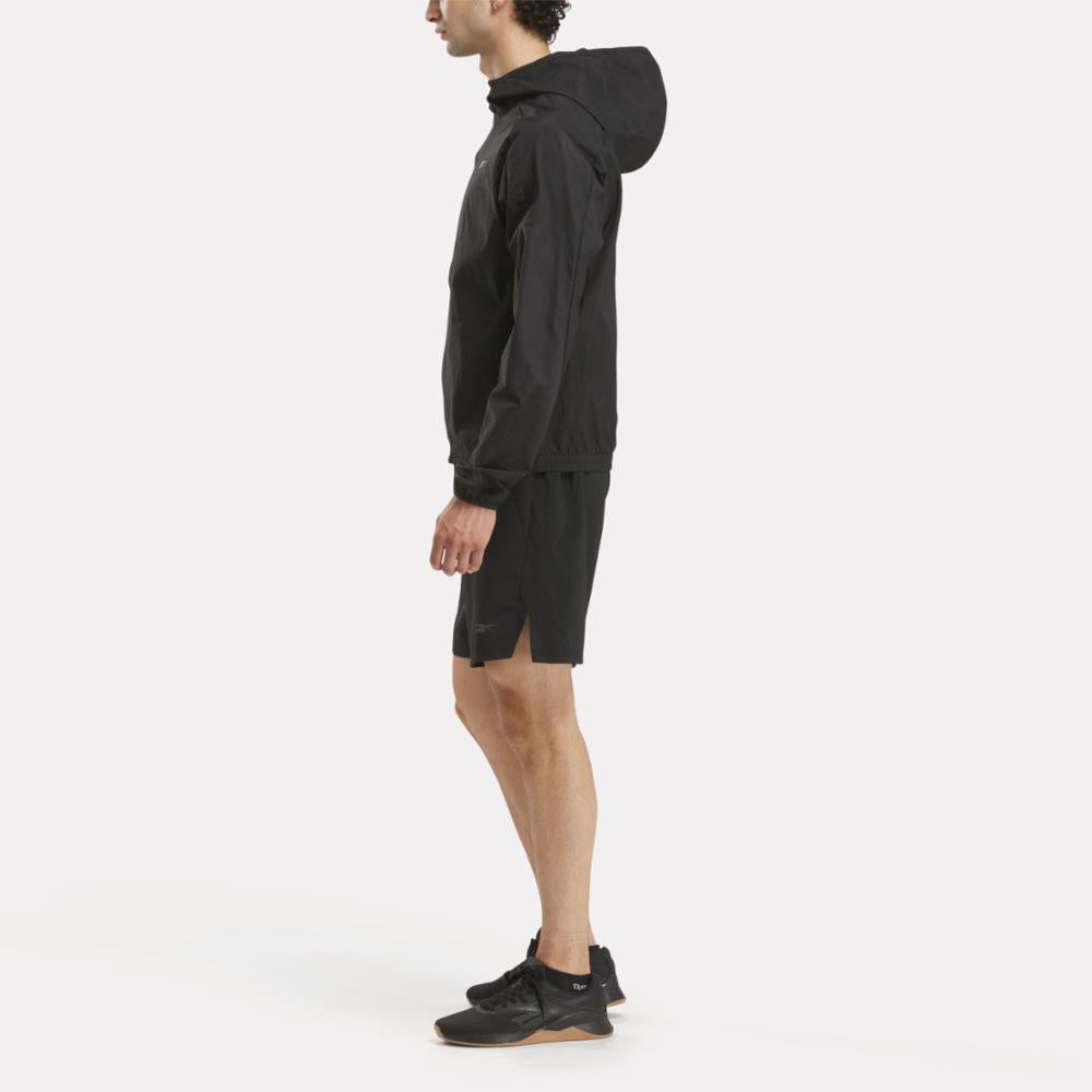 Reebok Apparel Men Running Woven Wind Jacket BLACK