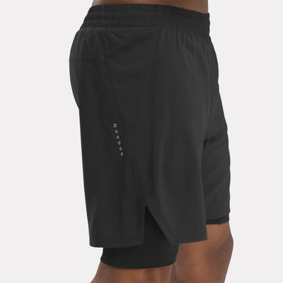 Reebok Apparel Men Running Two-in-One Shorts BLACK