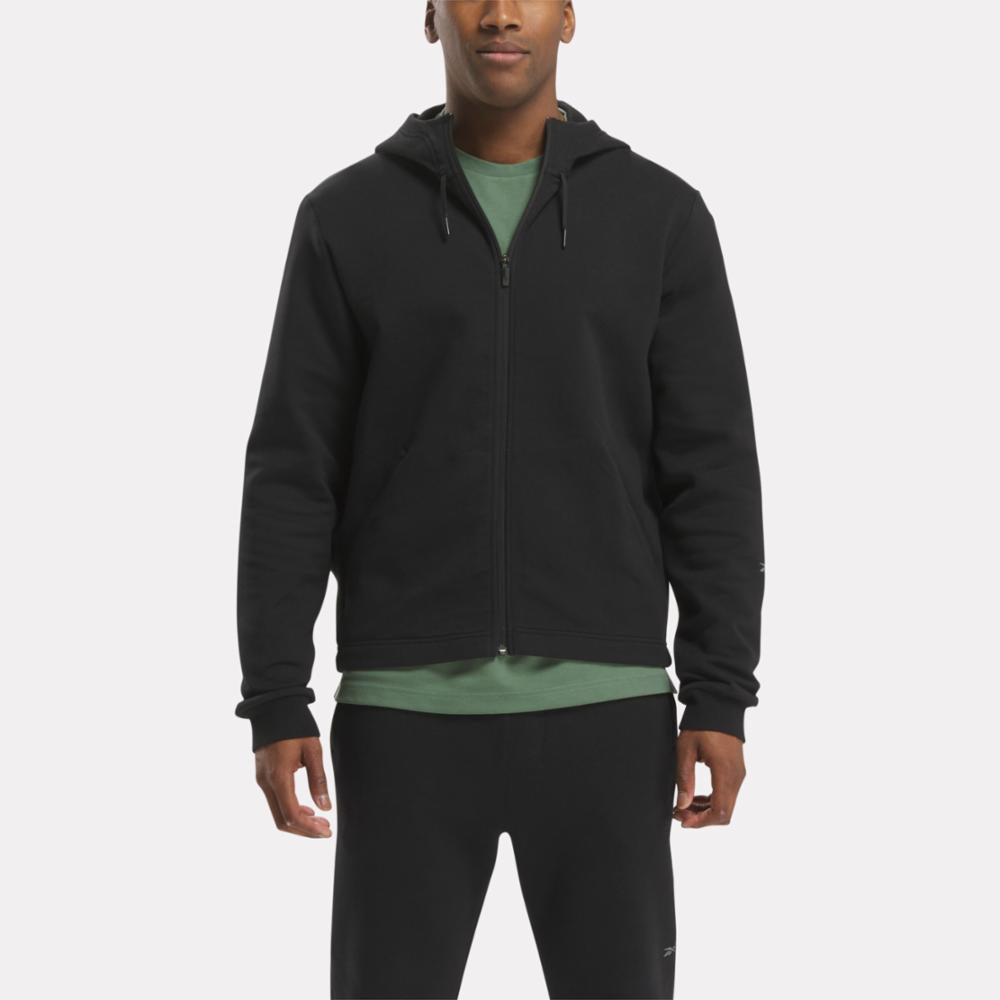 Reebok Apparel Men Active Collective DREAMBLEND Full-Zip Hoodie BLACK