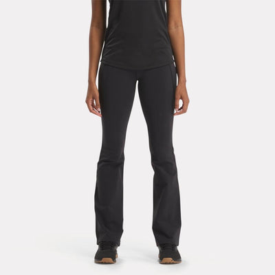 Reebok Apparel Women Lux High-Rise Mini-Flare Pants BLACK