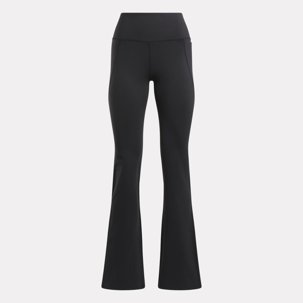 Reebok Apparel Women Lux High-Rise Mini-Flare Pants BLACK