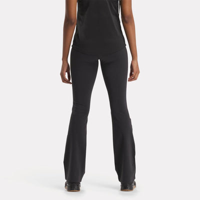 Reebok Apparel Women Lux High-Rise Mini-Flare Pants BLACK