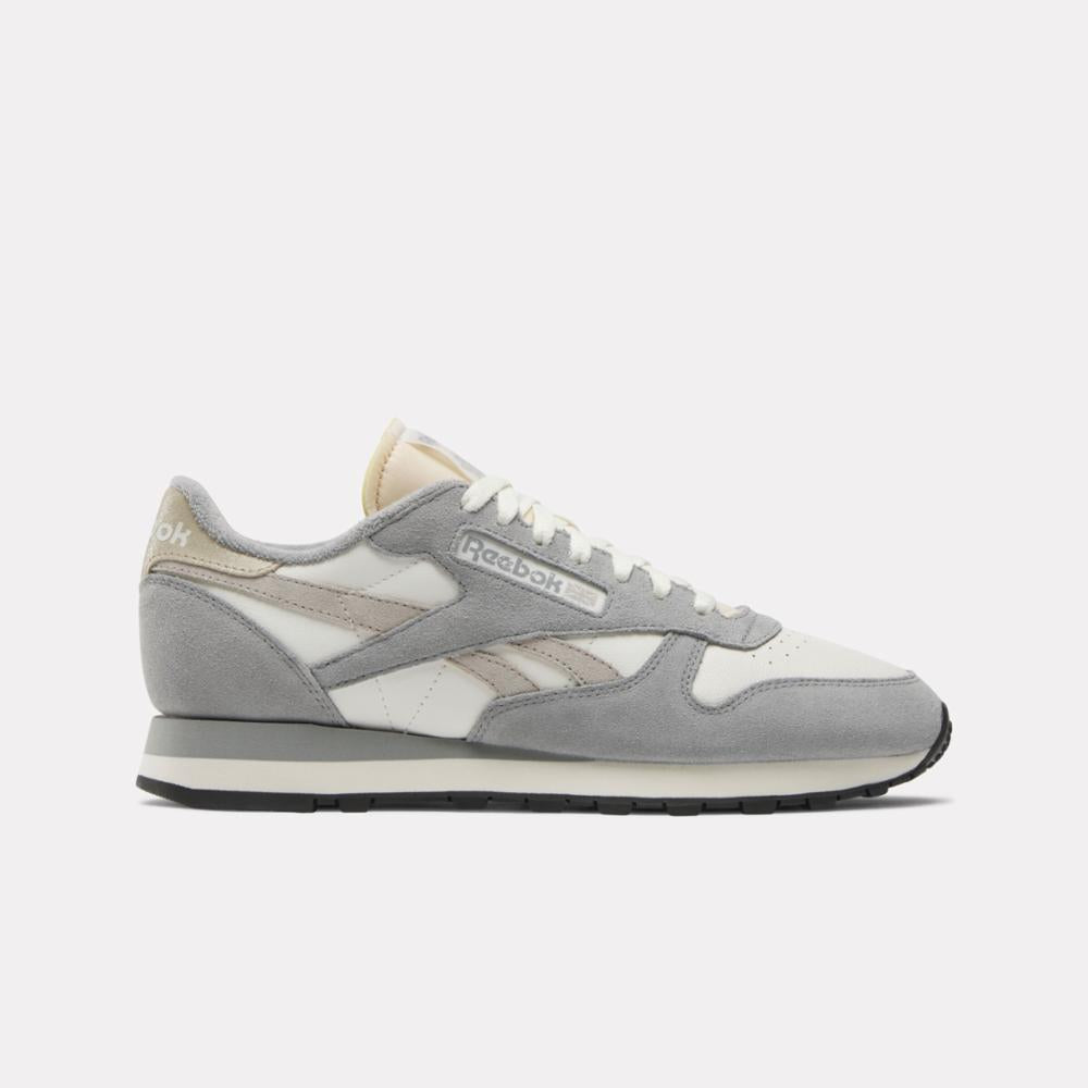 Reebok Footwear Men Classic Leather Shoes CHALK GREY 3 MOONSTONE