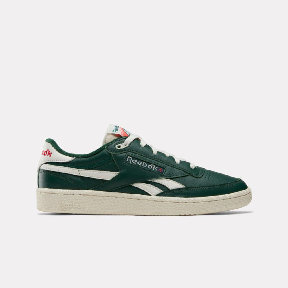 Reebok Footwear Men Club C Revenge Vintage Shoes DARKGREEN/CHALK/NEONCHERRY