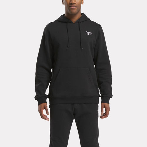 Reebok Apparel Men Reebok Identity Small Logo Fleece Hoodie BLACK