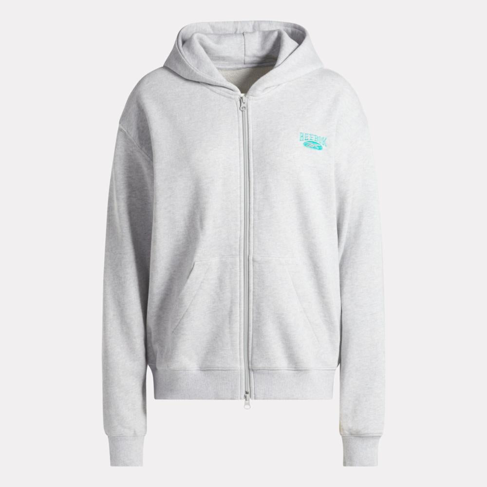 Reebok Apparel Women Archive Evolution Hoodie LIGHT GREY HEATHER