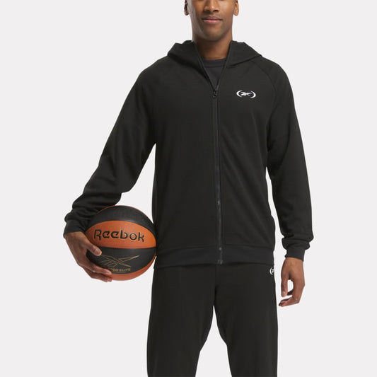 Reebok Apparel Men Basketball Full-Zip Hoodie BLACK