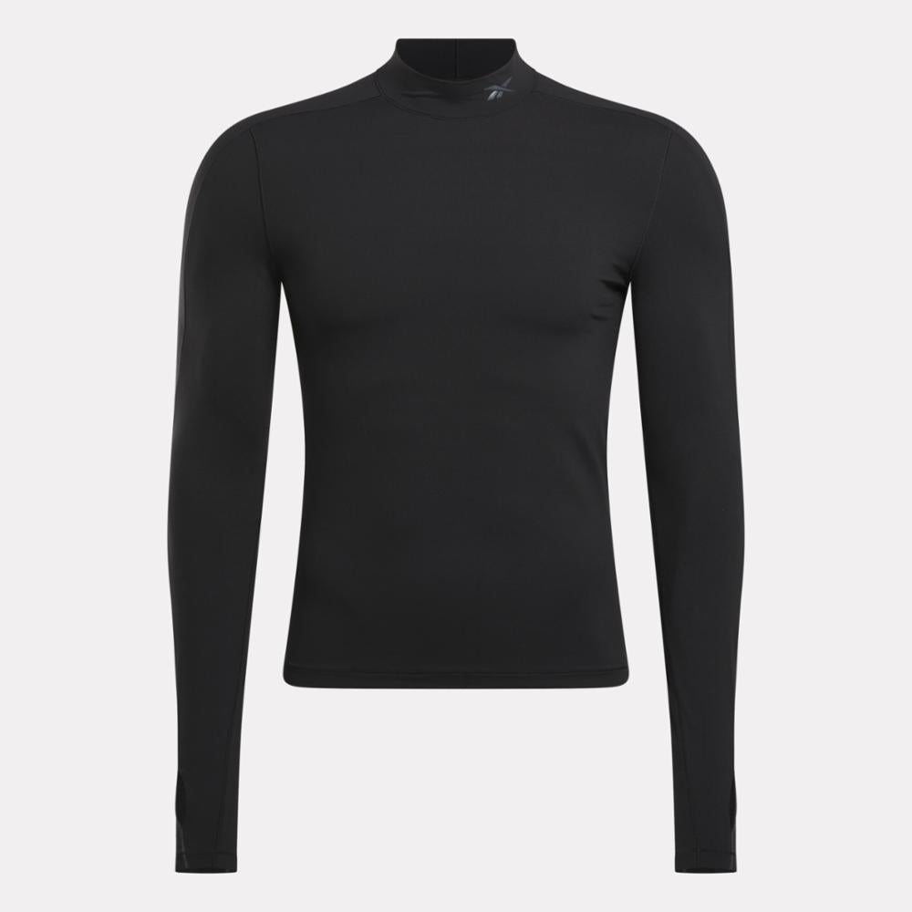 Reebok Apparel Men Speed Base Layer Long Sleeve T-Shirt Feat. RBK-FIRE+ BLACK