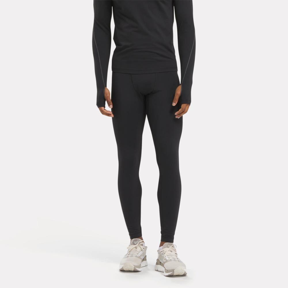 Reebok Apparel Men Speed Base Layer Tights Feat. RBK-FIRE+ BLACK