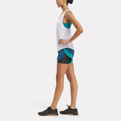 Reebok Apparel Women Running Two-in-One Shorts ESCAPE BLUE