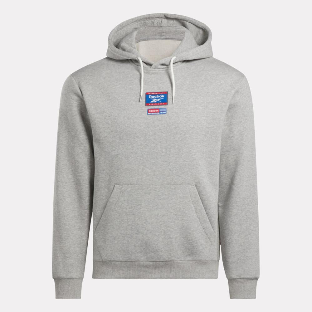 Reebok Apparel Men Reebok Identity Badge Hoodie MGREYH