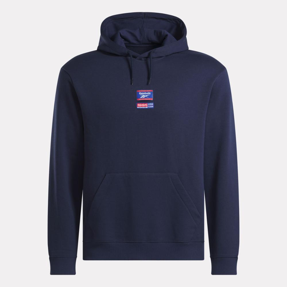 Reebok Apparel Men Reebok Identity Badge Hoodie VECTOR NAVY