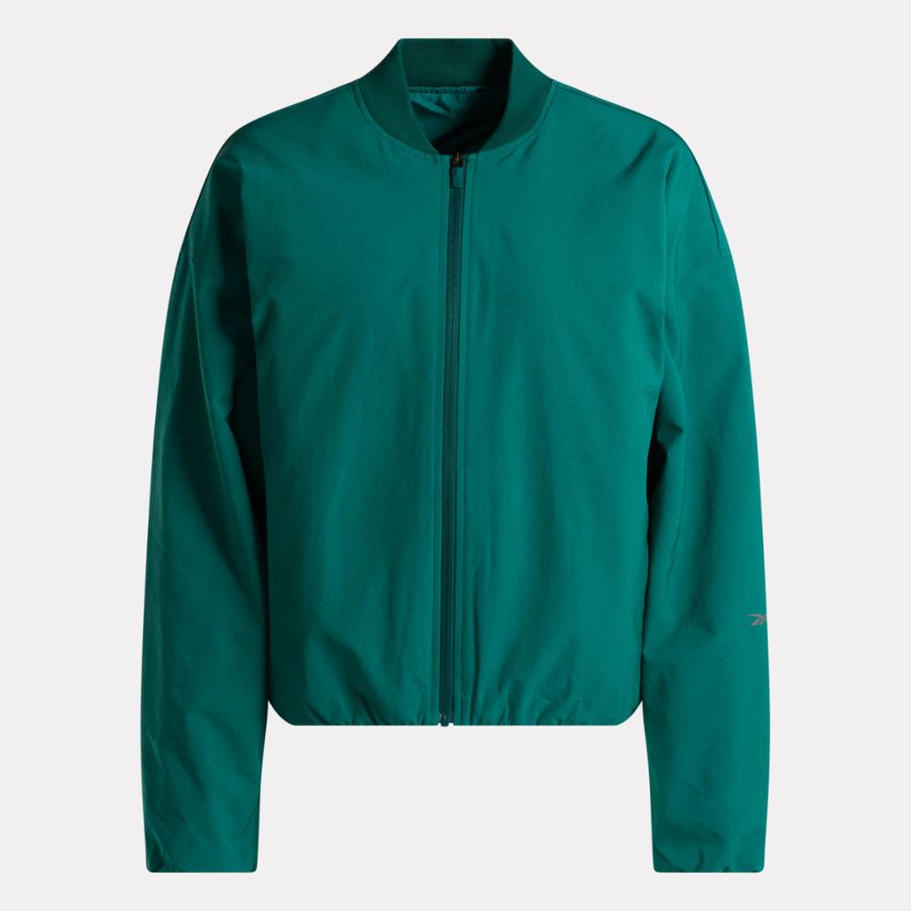 Reebok Apparel Women Active Collective SkyStretch Woven Padded Jacket COLLEGIATE GREEN