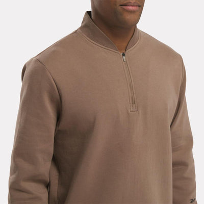 Reebok Apparel Men Active Collective DreamBlend 1/4 Zip Sweatshirt UTILITY BROWN