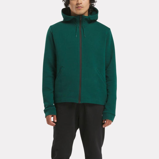 Reebok Apparel Men Active Collective DREAMBLEND Full-Zip Hoodie COLLEGIATE GREEN