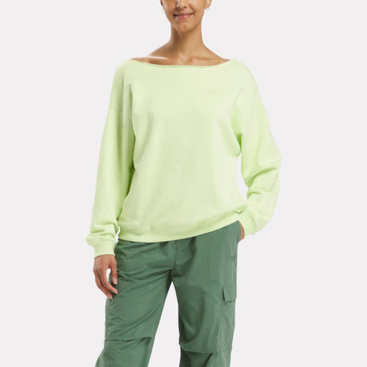 Reebok Apparel Women Wardrobe Essentials Fleece Cover-Up ASTRO LIME