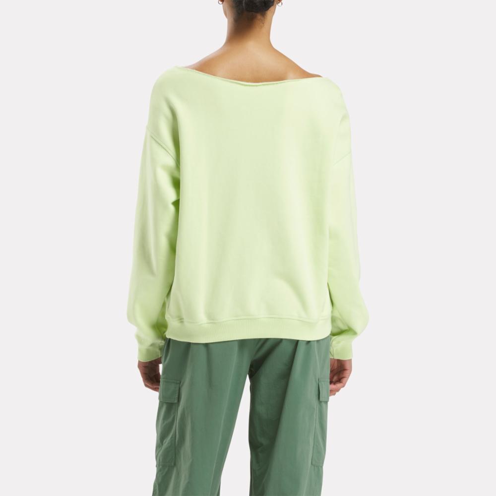 Reebok Apparel Women Wardrobe Essentials Fleece Cover-Up ASTRO LIME