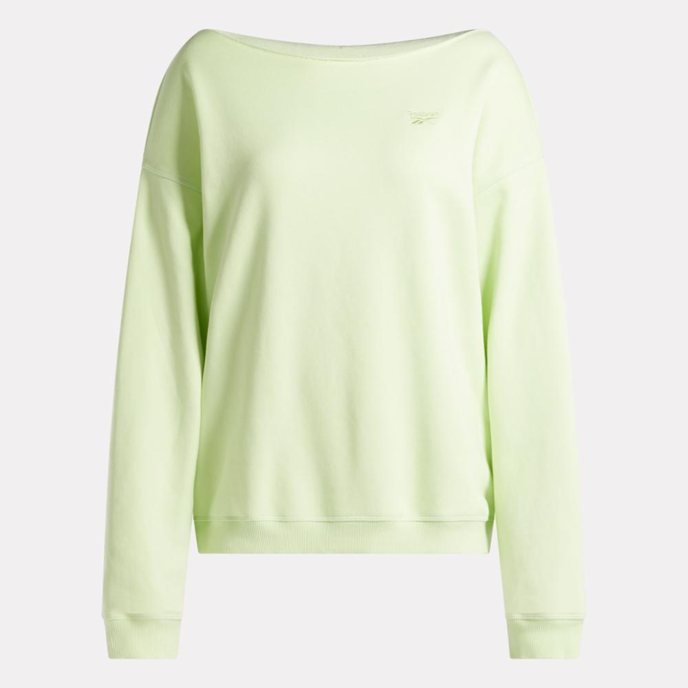 Reebok Apparel Women Wardrobe Essentials Fleece Cover-Up ASTRO LIME