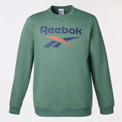 Reebok Apparel Men Reebok Identity Fleece Stacked Logo Sweatshirt ESCAPE GREEN