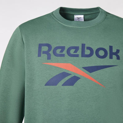 Reebok Apparel Men Reebok Identity Fleece Stacked Logo Sweatshirt ESCAPE GREEN