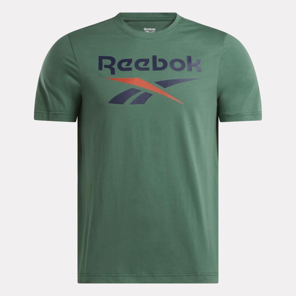 Reebok Apparel Men Reebok Identity Big Stacked Logo T-Shirt ESCAPE GREEN