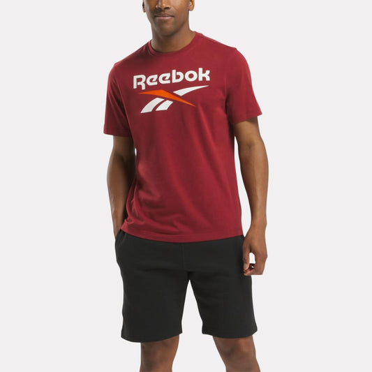 Reebok Apparel Men Reebok Identity Big Stacked Logo T-Shirt RICH MAROON