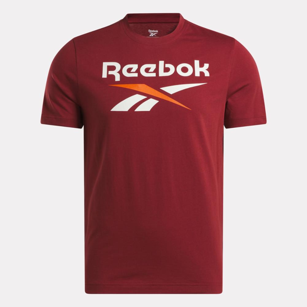 Reebok Apparel Men Reebok Identity Big Stacked Logo T-Shirt RICH MAROON