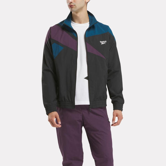 Reebok Apparel Men Classics Vector Track Jacket BLACK/MIDNIGHT PLUM