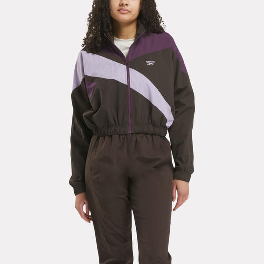 Reebok Apparel Women Classics Franchise Track Jacket DRK MATTER/MDNT PLUM/DSK PURPL