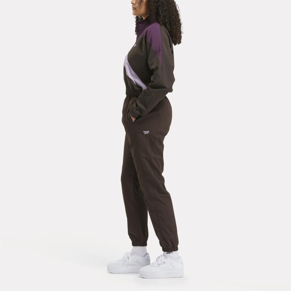 Reebok Apparel Women Classics Franchise Track Jacket DRK MATTER/MDNT PLUM/DSK PURPL