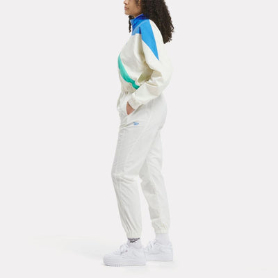 Reebok Apparel Women Classics Franchise Track Jacket VNTG CHALK/KNTCBLU/UNLSHDGREEN