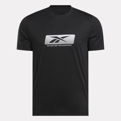 Reebok Apparel Men No Matter the Distance Graphic T-Shirt BLACK