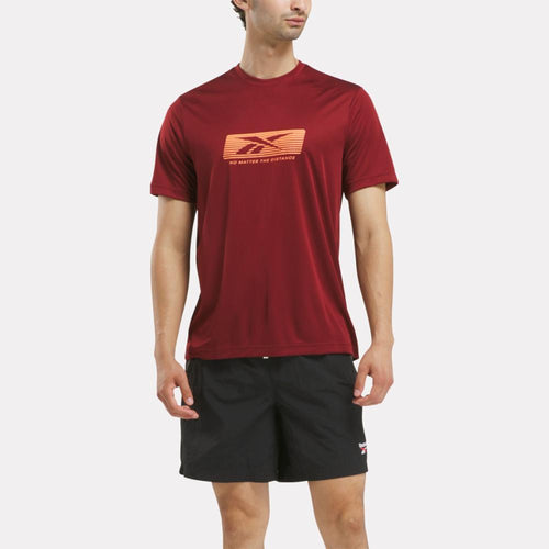 Reebok Apparel Men No Matter the Distance Graphic T-Shirt RICH MAROON