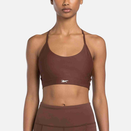 Reebok Apparel Women Lux Strappy Sports Bra UNEARTHED BROWN