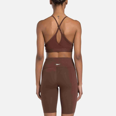 Reebok Apparel Women Lux Strappy Sports Bra UNEARTHED BROWN