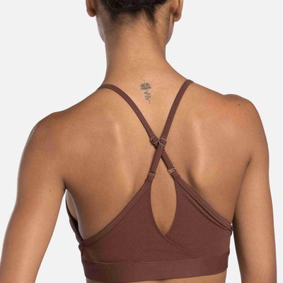 Reebok Apparel Women Lux Strappy Sports Bra UNEARTHED BROWN