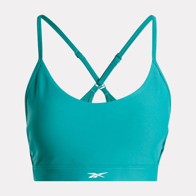 Reebok Apparel Women Lux Strappy Sports Bra TEAM TEAL