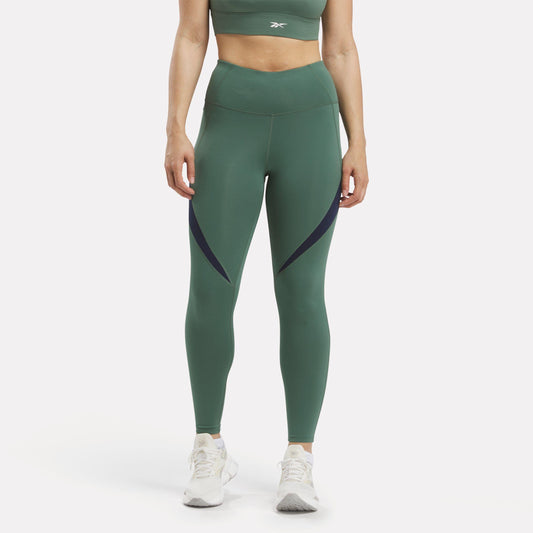 Reebok Apparel Women ID Train Colorblock Leggings ESCAPE GREEN