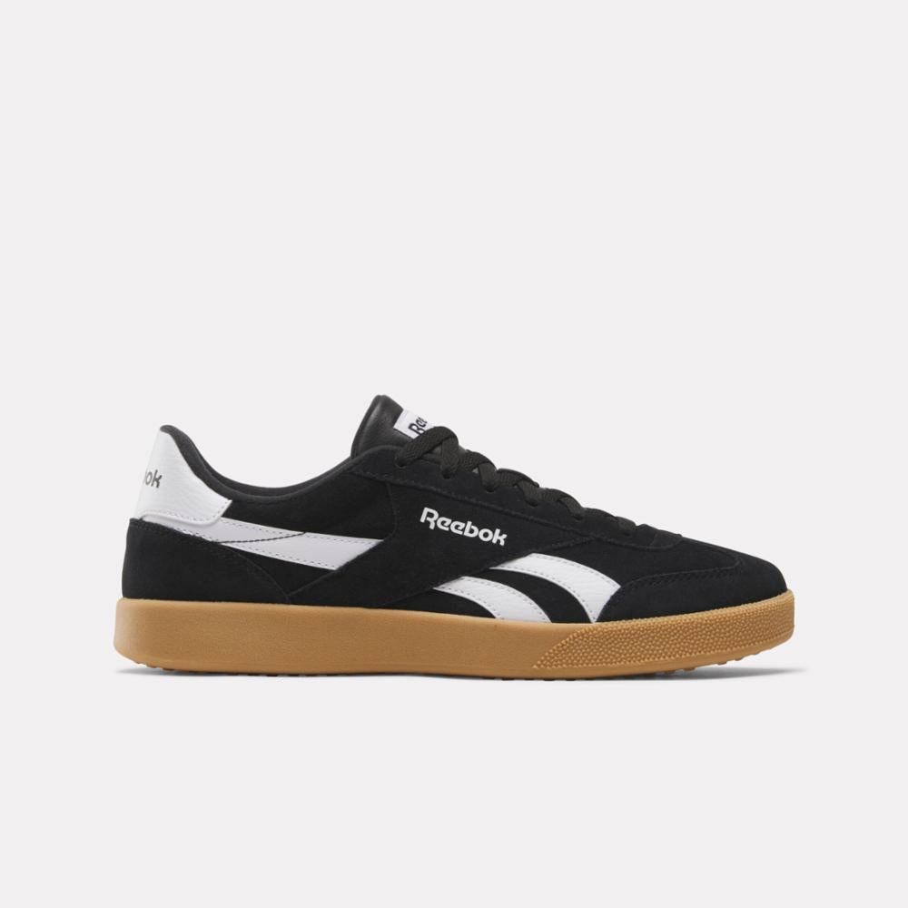 Black reebok suede best sale