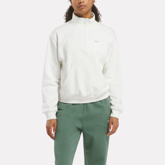 Reebok Apparel Women ID Energy Fleece Midlayer Top CHALK