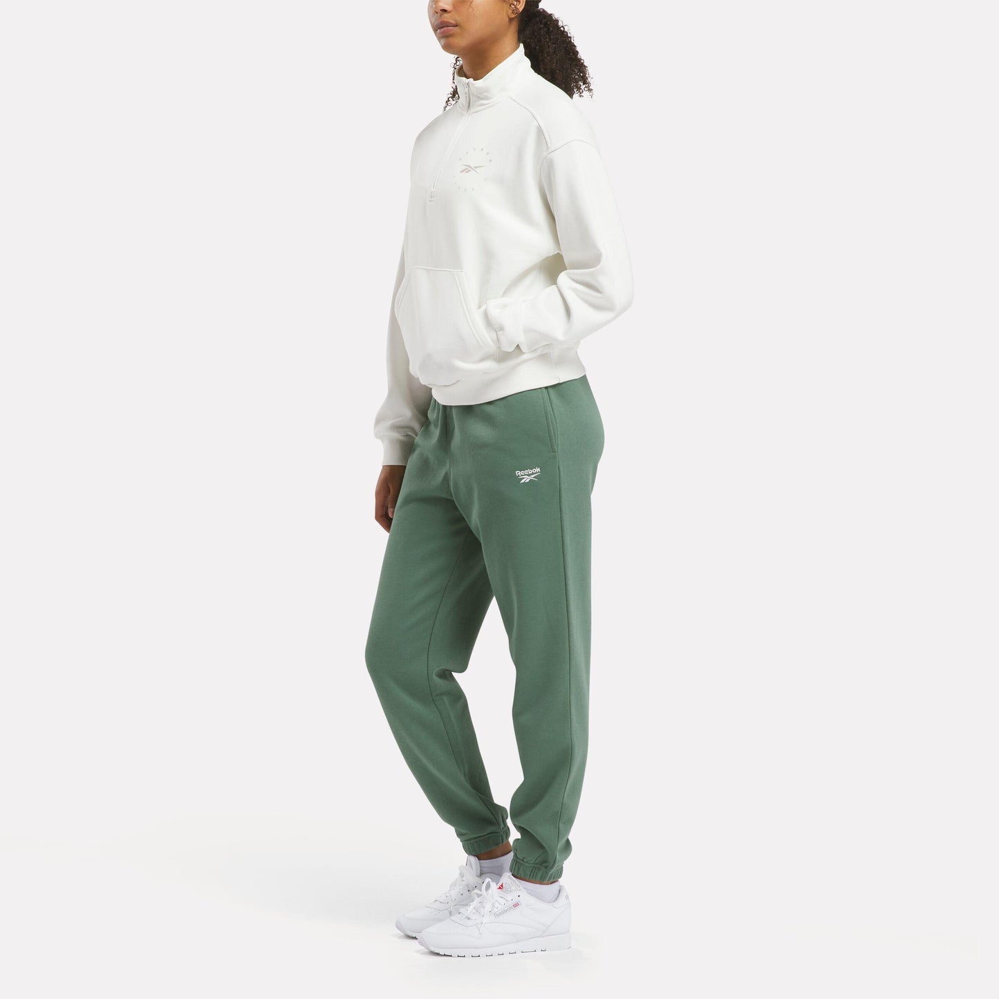 Reebok Apparel Women ID Energy Fleece Midlayer Top CHALK