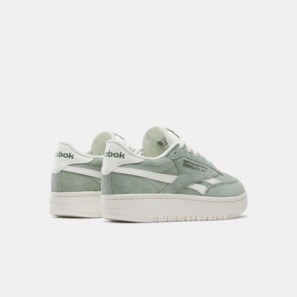 Reebok Footwear Women Club C Double Revenge Shoes HYBRID GREEN/CHALK/CHALK