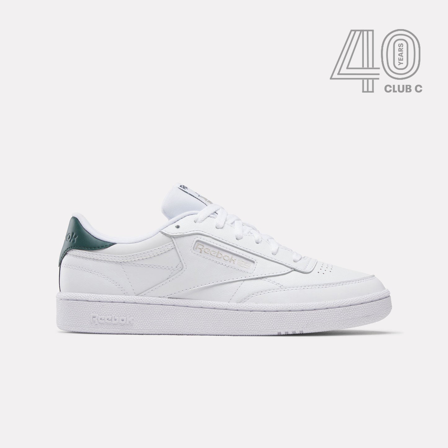 Reebok Footwear Men Club C 85 Shoes - 40th Anniversary WHITE/BREAKAWAYGREEN/FLINTGREY