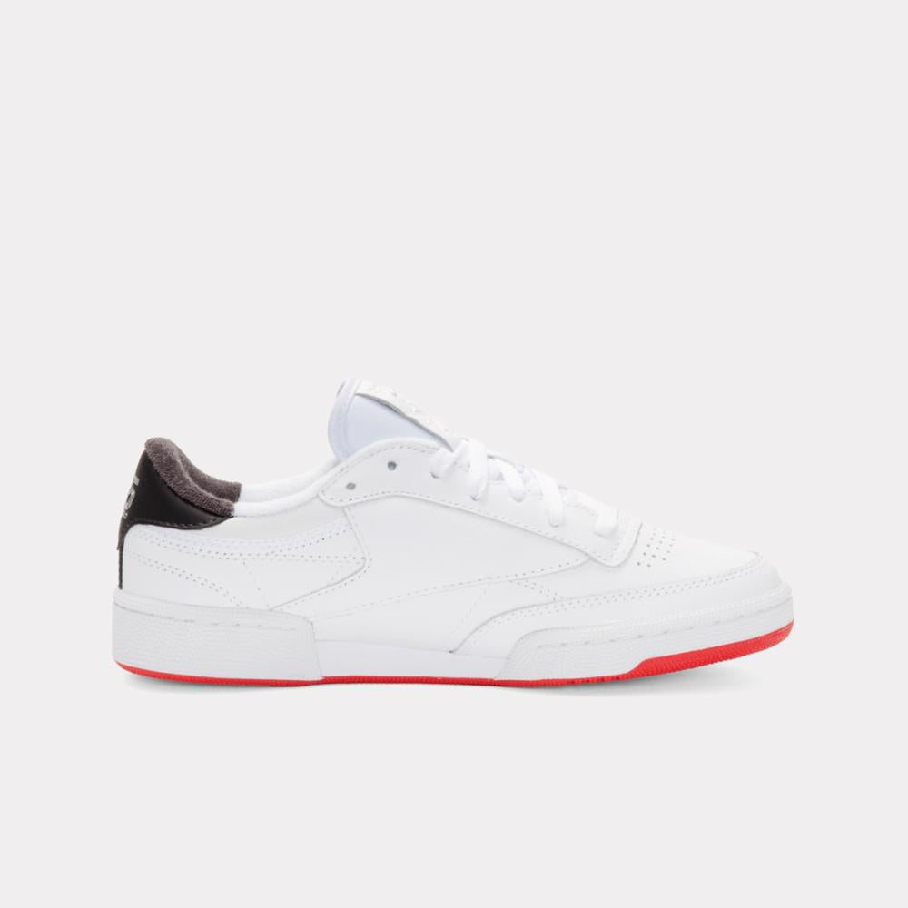 Reebok Footwear Men Club C 85 Vintage Shoes - 40th Anniversary WHITE/ENERGYRED/WASHEDBLACK