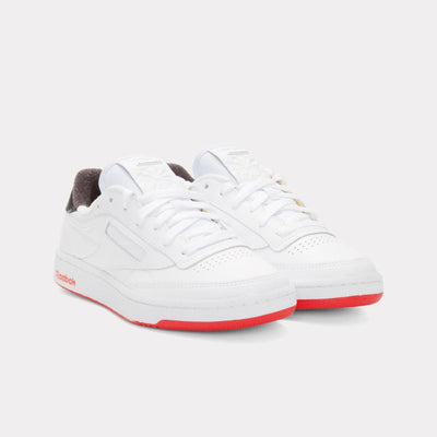 Reebok Footwear Men Club C 85 Vintage Shoes - 40th Anniversary WHITE/ENERGYRED/WASHEDBLACK